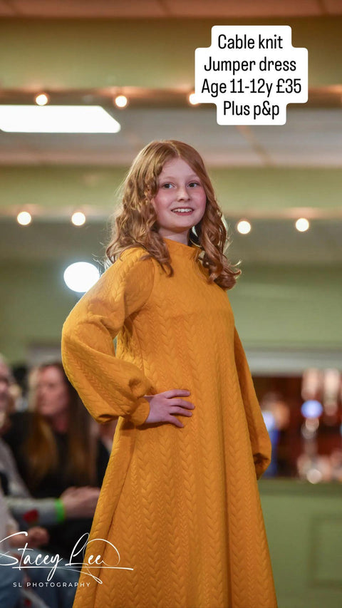 Mustard cable knit jumper dress – Grace's Wardrobe UK